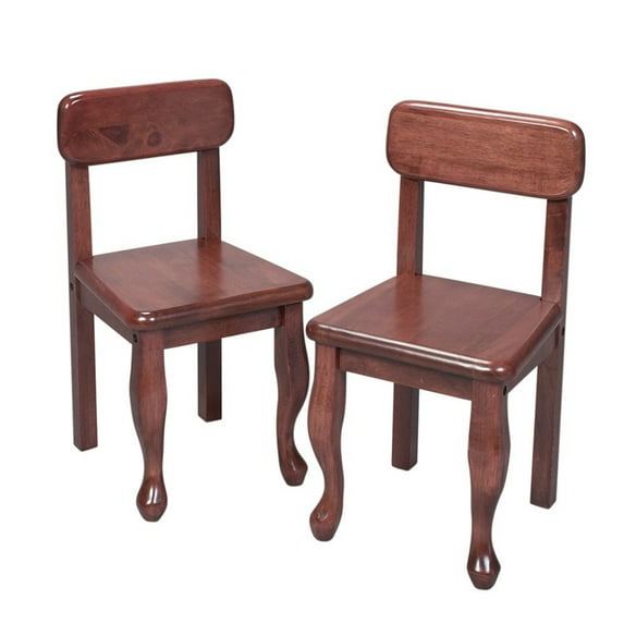 GiftMark A Pair of Queen Anne Chairs Cherry