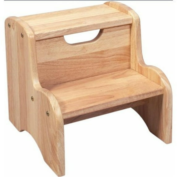GiftMark Childrens two step stool Natural finish