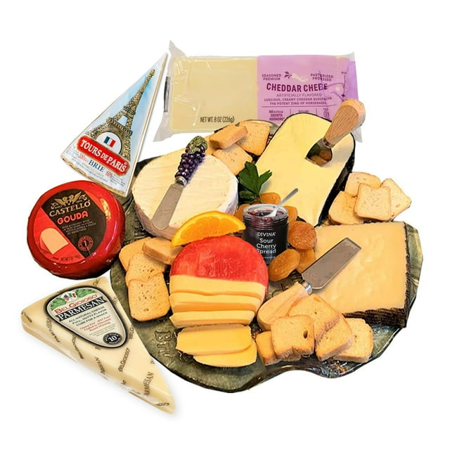 GiftWorld Cheese and Crackers Gift Basket, Charcuterie Cheese Gift