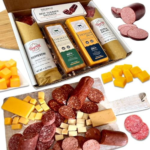 GiftWorld Charcuterie Meat & Cheese Gift Basket | Cheddar, Gouda ...