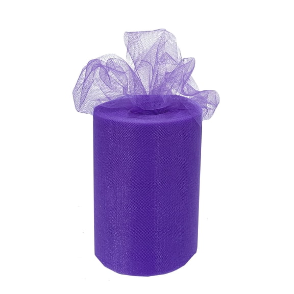 Purple Tulle Wedding Reception Decor - 6" x 100 Yards, Easter, Spring, Mother's Day, Baby Shower, Fabric Netting Ribbon, Wreath, Garland, Swag, Veil, Streamers, Gift Wrapping, Bows, Anniversary