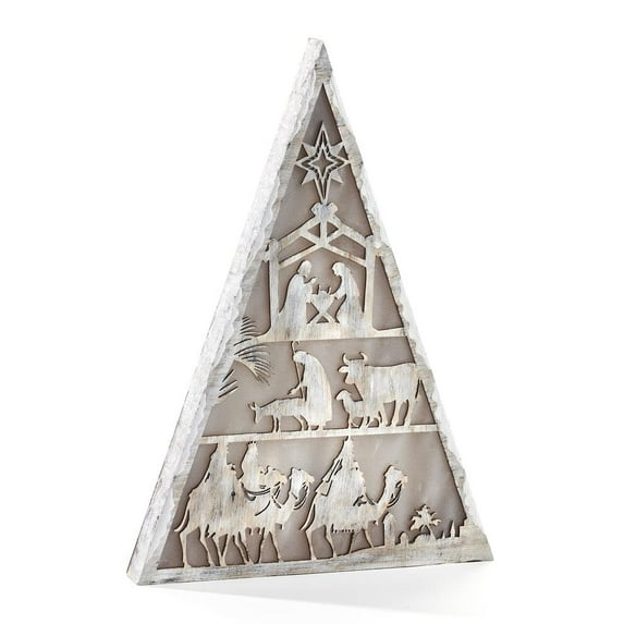 Giftcraft 683166 Christmas LED Nativity Tree Décor, 1.5 inch, Medium Density Fiberboard