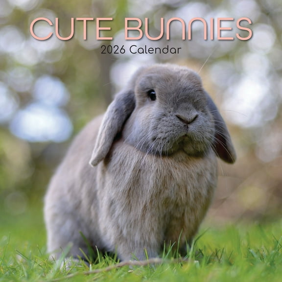 The Gifted Stationery 2026 Square Wall Calendar, Cute Bunnies, 16-Month Animals Theme Hanging Calendar with 180 Reminder Stickers, Month Planner for Home, or Creative Spaces, 12x12 In