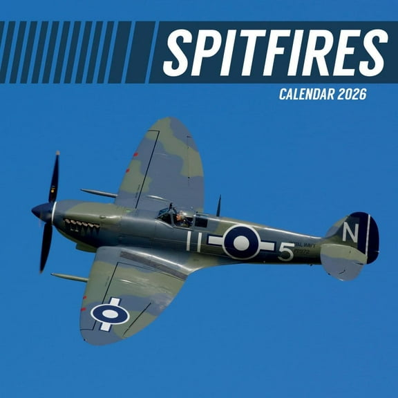 Gifted Stationery Co, Spitfires 2026 Wall Calendar, 12'' X 12'', 16-Month Calendar with Stapled Binding