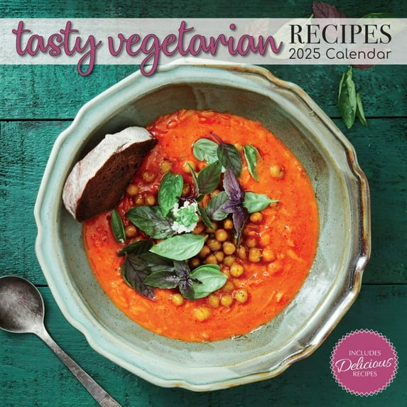 Gifted Stationery Co, Tasty Vegetarian Recipes 2025 Wall Calendar