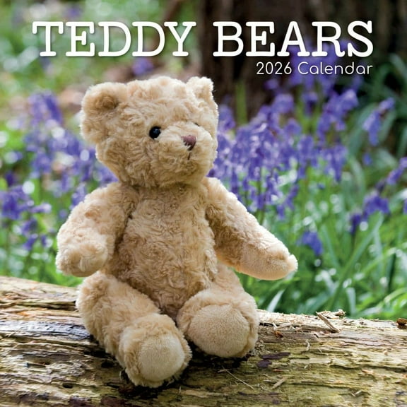 Gifted Stationery Co, Teddy Bears 2026 Wall Calendar, 12'' X 12'', 16-Month Calendar with Stapled Binding