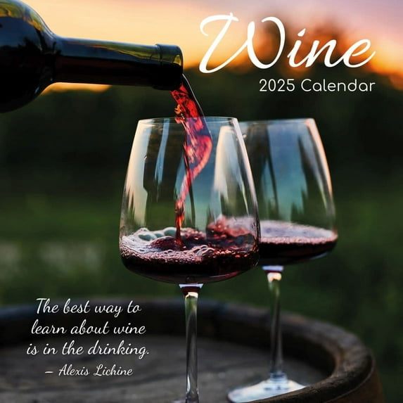 Gifted Stationery Co, Wine 2025 Wall Calendar