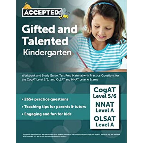 Pre-Owned Gifted and Talented Kindergarten Workbook and Study Guide: Test Prep Material with Practice Questions for the CogAT Level 5/6, and OLSAT and NNAT Level A Exams Paperback