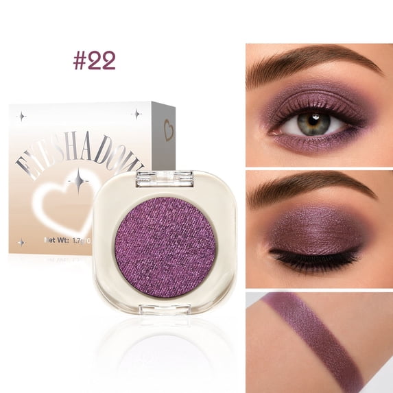 Giftesty 1.7g Single-Color Purple Eyeshadow, Matte & Pearlescent, Sparkling Waterproof Sweat-Proof & Easy-to-Apply Eye Makeup