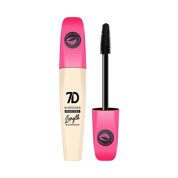 Giftesty 10ml 7D Tube Mascara, Waterproof Smudge-proof, Long-lasting Volume Length & Curly Lashes for Daily & Party