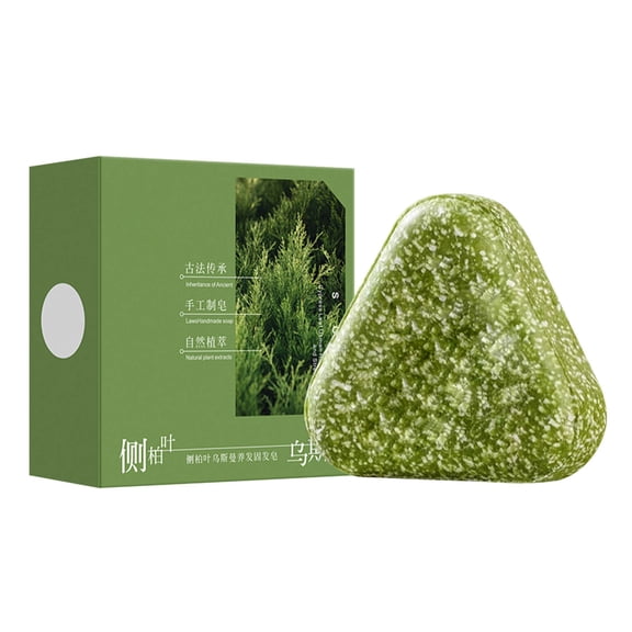 Giftesty 120g Usman Grass Solid Nourishes Shampoo Bar, Gentle Cleansing Shampoo Soap for Healthy Shiny Locks