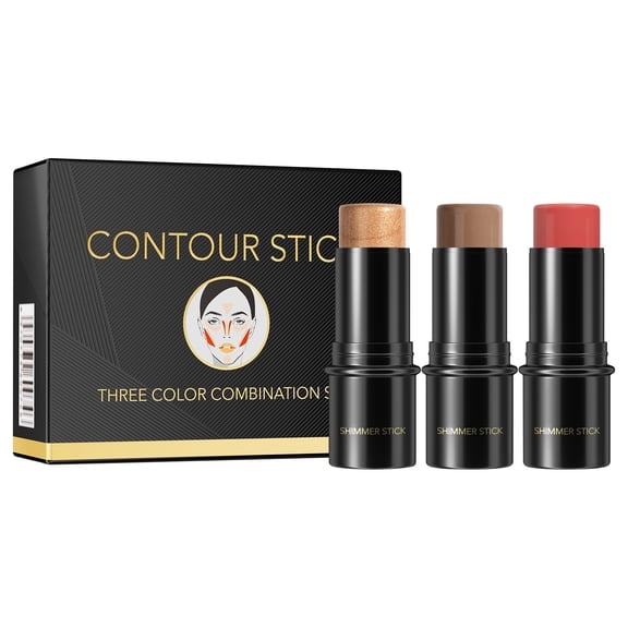Giftesty 3Pcs 6g Multi-Function Makeup Stick, Highlight Shadow Blush Contour Repair Pen