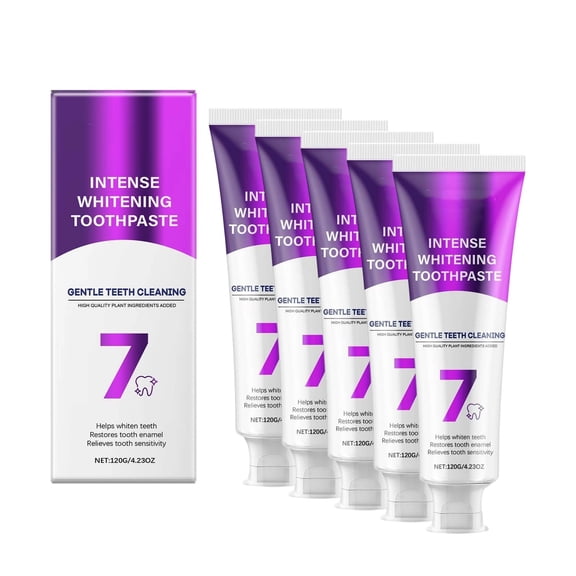 Giftesty 5pcs Brightening Toothpaste for Deep Stain Removal to Whiten Teeth,Gentle Gum-Safe,Prevent Tooth Decay & Keep Fresh Breath