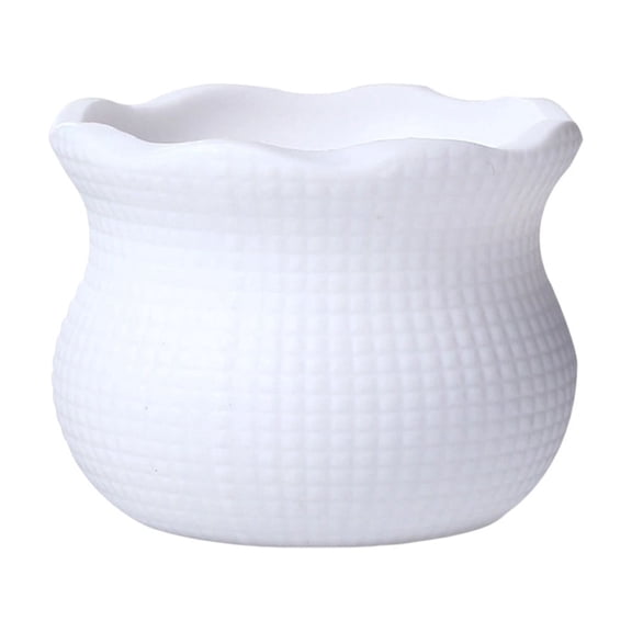Giftesty 6x6x4.6cm Patterned Crochet Style Plastic Mini Flower Pot, Indoor Outdoor Craft Home Desktop Ornament