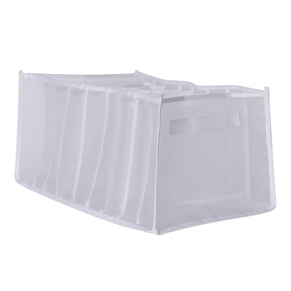 Giftesty 8.8x17.6x11" 9-Grid Cube Underwear Storage Bag, Clear Drawer Organizer for Socks Bra & Panties for Closet