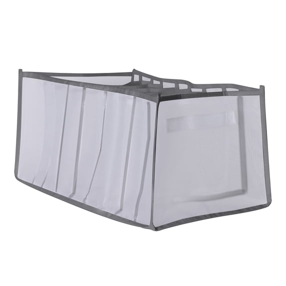Giftesty 8.8x17.6x11" 9-Grid Cube Underwear Storage Bag, Clear Drawer Organizer for Socks Bra & Panties for Closet