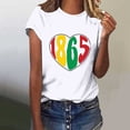 thumbnail image 1 of Giftesty Blouses for Women Dressy Casual Women Short Sleeves Letter Print Casual Tops Blouse T-shirt, 1 of 4