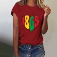 thumbnail image 1 of Giftesty Blouses for Women Dressy Casual Women Short Sleeves Letter Print Casual Tops Blouse T-shirt, 1 of 4