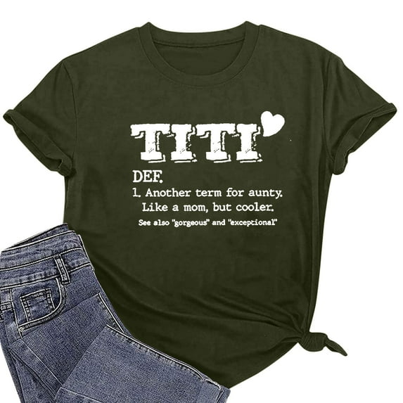Giftesty Blouses for Women Dressy Casual Women Short Sleeves Letter Print Casual Tops Blouse T-shirt