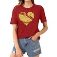 thumbnail image 1 of Giftesty Blouses for Women Dressy Casual Women's Baseball Sport Printed T-shirt with Round Neck and Short Sleeved Top, 1 of 4