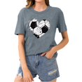 thumbnail image 1 of Giftesty Blouses for Women Dressy Casual Women's Baseball Sport Printed T-shirt with Round Neck and Short Sleeved Top, 1 of 5
