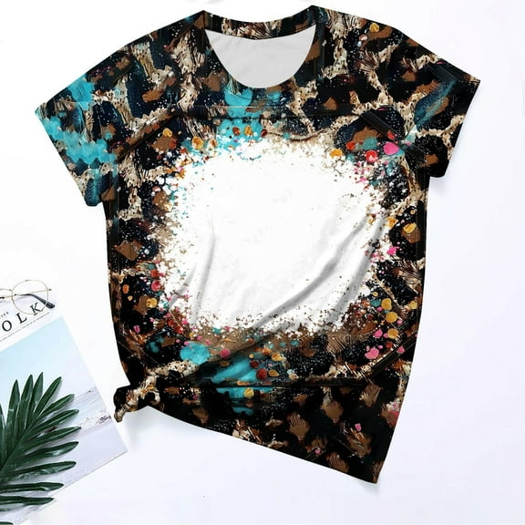 Giftesty Blouses for Women Dressy Casual Women's Casual Retro Style Casual Printed Short Sleeve Blouse V-Sleeve Blouse/Shirt
