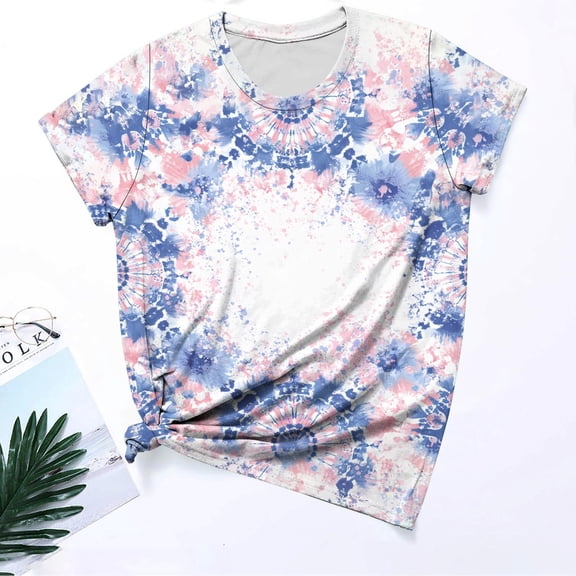 Giftesty Blouses for Women Dressy Casual Women's Casual Retro Style Casual Printed Short Sleeve Blouse V-Sleeve Blouse/Shirt