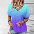 thumbnail image 1 of Giftesty Blouses for Women Dressy Casual Women's Fashion Solid Color Short-sleeved V-neck Loose Casual Tops, 1 of 8