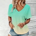 thumbnail image 1 of Giftesty Blouses for Women Dressy Casual Women's Fashion Solid Color Short-sleeved V-neck Loose Casual Tops, 1 of 8