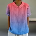 thumbnail image 1 of Giftesty Blouses for Women Dressy Casual Women's Ladies Fashion Casual Cropped Short Sleeve Printing Cotton Loose Shirt Blouse Top, 1 of 5