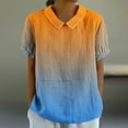 thumbnail image 1 of Giftesty Blouses for Women Dressy Casual Women's Ladies Fashion Casual Cropped Short Sleeve Printing Cotton Loose Shirt Blouse Top, 1 of 5
