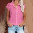 thumbnail image 1 of Giftesty Blouses for Women Dressy Casual Women's Tops Fashion Solid Button Shirt Female V-Neck Loose T-shirt Blouse, 1 of 6
