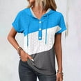 thumbnail image 1 of Giftesty Blouses for Women Dressy Casual Women's V-Neck Hollow Out Recreational Short Sleeve Tops Blouse, 1 of 7