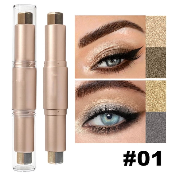 Giftesty Double-Headed Eyeshadow Stick Quad, 4.5g Pearlescent Smudge-Proof Eye Makeup Pencil for Gradient Highlighting & Contour