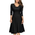 thumbnail image 1 of Giftesty Dresses for Women Clearance Under $10,Women Patchwork Skull Lace Splicing 3/4 Sleeve Vintage Party Dress, 1 of 6