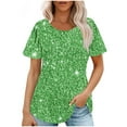 thumbnail image 1 of Giftesty Fashionable Women's Casual Short Sleeved Loose Round Neck Printed Top, 1 of 4