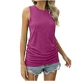 thumbnail image 1 of Giftesty Hot Pink Tank Top for Women Summer Women Solid Color RoundNeck Pocket Sleeveless Casual Tee Tops Tank, 1 of 1