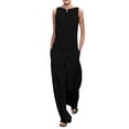 thumbnail image 1 of Giftesty Jumpsuit for Women Clearance,Women Ladies Fashion Solid Color Loose Cotton Casual Sleeveles Rompers Jumpsuits, 1 of 6