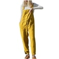 thumbnail image 1 of Giftesty Jumpsuit for Women Clearance,Womens Cotton Hemp Fashion Solid Color Overalls Casual Jumpsuits Romper, 1 of 5
