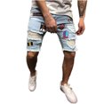 thumbnail image 1 of Giftesty Men Pants ,Men Cotton Distressed Denim Shorts Ripped Jeans Casual Holes Pants Summer Short, 1 of 9