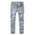 thumbnail image 1 of Giftesty Men Pants Clearance,Mens Skinny Stretch Denim Pants Distressed Ripped Freyed Slim Fit Jeans Trousers, 1 of 9