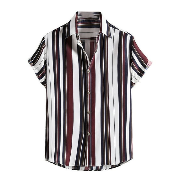 Giftesty Men Shirts,Men's Hawaiian Shirt Short Sleeves Printed Button Down Summer Beach Shirts Tops