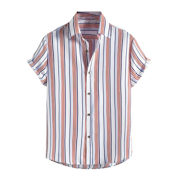 Giftesty Men Shirts,Men's Hawaiian Shirt Short Sleeves Printed Button Down Summer Beach Shirts Tops