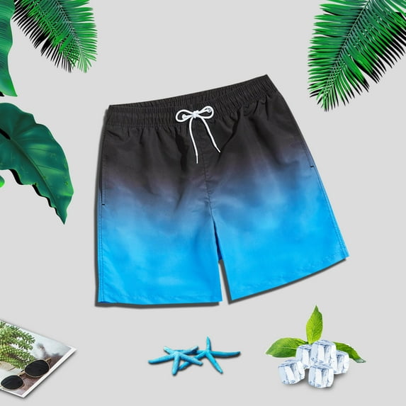 Giftesty Men Swimwear Clearance,Gradient Swimming Trunks Men's Adult Boxer Shorts Swimming Casual Beach Pants