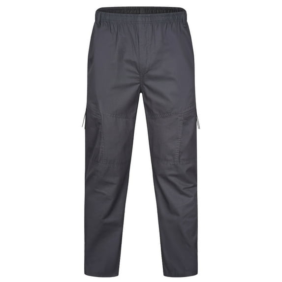 Giftesty Mens Cargo Pants Clearance Men's Cotton and Linen Elastic Waist Blended Breathable Comfortable Soft Beach Casual Trousers Full Length Pants
