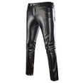 thumbnail image 1 of Giftesty Mens Cargo Pants Clearance Men's Personality Nightclub Shiny Trousers Bronzing Costumes Casual Pants Men's Leather Pants, 1 of 2