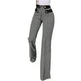 thumbnail image 1 of Giftesty Pants for Women Clearance Women Fashion Casual Plaid Print Button Straight Slim Fit Suit Pants, 1 of 9