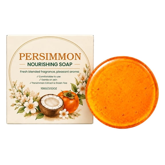 Giftesty Persimmon Nourishing Cleansing Soap Bar, Mild Solid Bath Soap, Cleanses & Moisturizes Skin for Daily Body Care