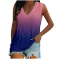 thumbnail image 1 of Giftesty Pink Tank Top for Women Fashion Women's Summer V-Neck Sleeveless Print Casual Tank Top Blouse, 1 of 6