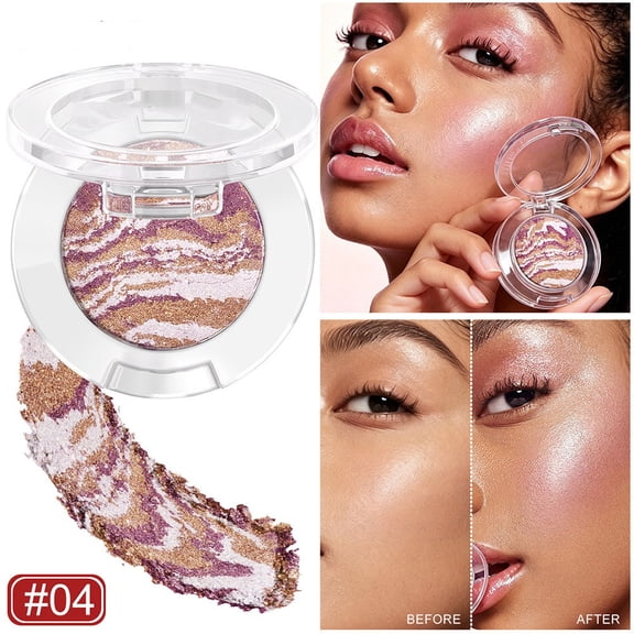 Giftesty Single-Color Pearl Eye Shadow & Fine Glitter High Gloss Blush Baking Powder, Brightening Makeup for Women for Eyes & Cheeks